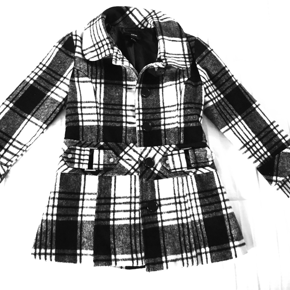 Cutie Black and White Pea Coat For Kids